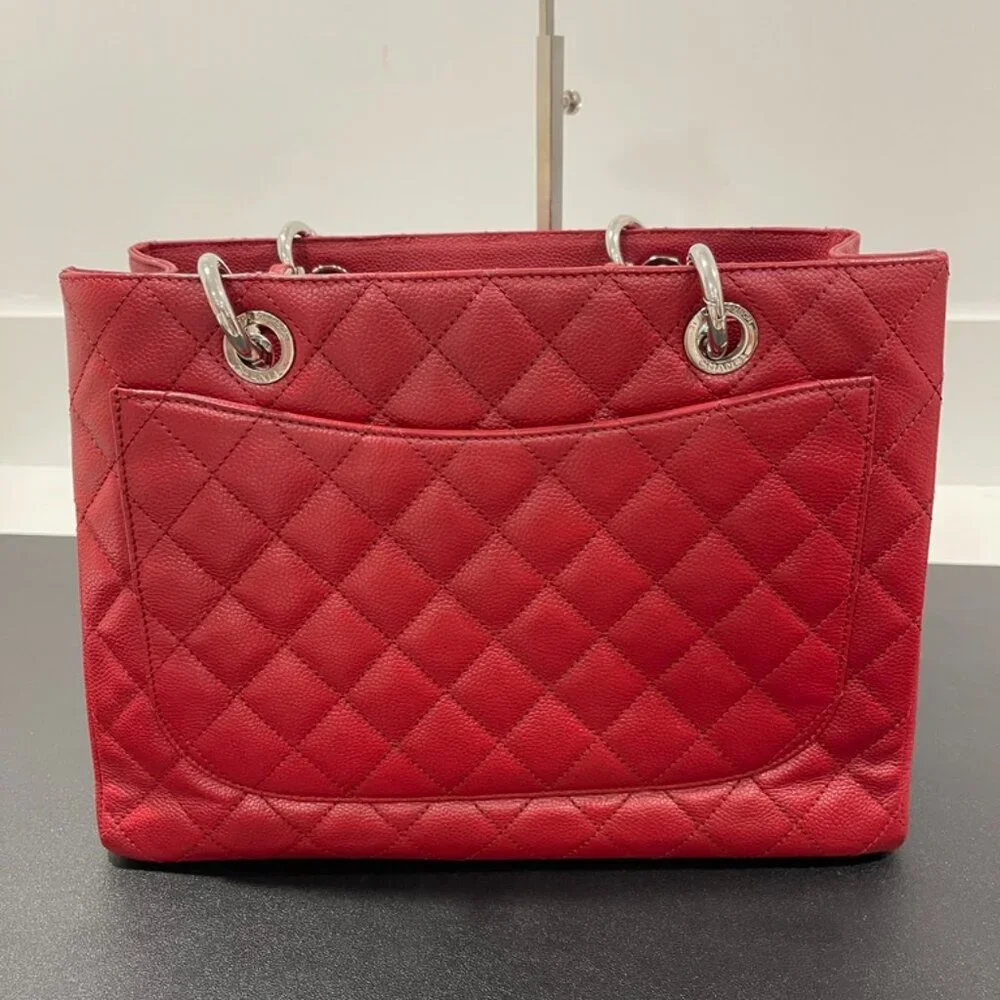 Chanel Caviar Quilted Grand Shopping Tote GST Red (JB1363)